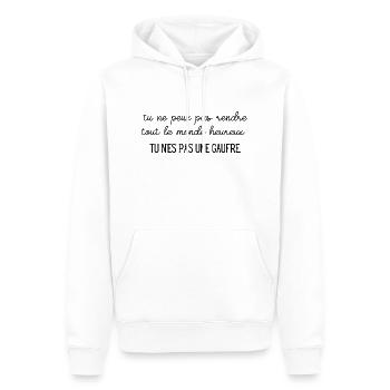 tu n'es pas une gaufre humour citation - Sweat à capuche Premium bio Homme - blanc - Devant - Nico (187cm)