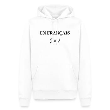 en Français s'il vous plait - Sweat à capuche Premium bio Homme - blanc - Devant - Nico (187cm)