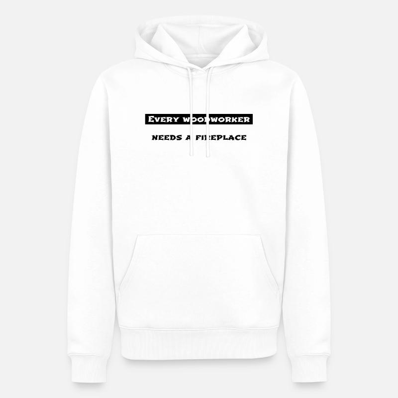 bûcheron blogueur tronçonneuse amériques - Sweat à capuche Premium bio Homme - blanc
