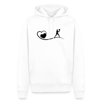 Herz und Tennis - (2) - Männer Premium Bio Hoodie - Weiß - Vorne - Nico (187cm)