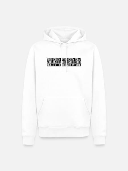 drinks from enemies skulls - Men’s Premium Organic Hoodie - white