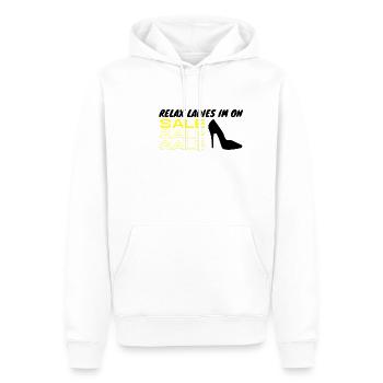 im on sale - Männer Premium Bio Hoodie - Weiß - Vorne - Nico (187cm)