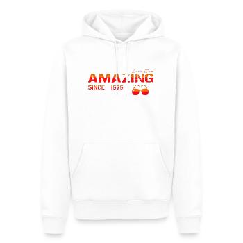 Incroyable depuis 1979 - Sweat à capuche Premium bio Homme - blanc - Devant - Nico (187cm)