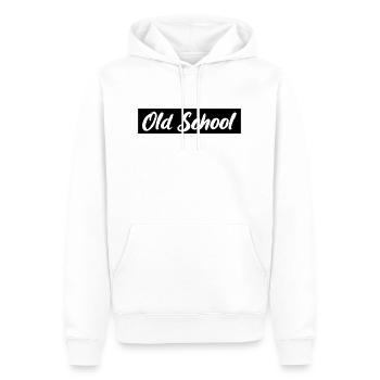 old school - Männer Premium Bio Hoodie - Weiß - Vorne - Nico (187cm)
