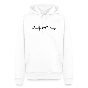 Mountain Heartbeat - Men’s Premium Organic Hoodie - white - Front - Nico (187cm)
