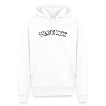 BKN full white, black outline - Männer Premium Bio Hoodie - Weiß - Vorne - Nico (187cm)