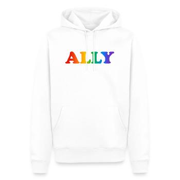 Allié de la Gay Pride - Sweat à capuche Premium bio Homme - blanc - Devant - Nico (187cm)
