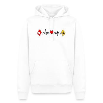 Cardio Herz Flagge Schweiz und Flagge Uri - Männer Premium Bio Hoodie - Weiß - Vorne - Nico (187cm)