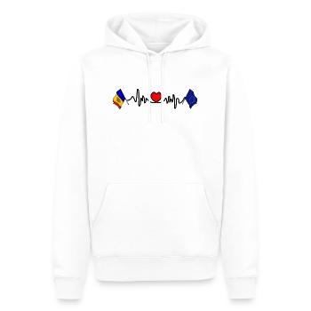 Cardio-Herz mit Flagge Moldawien, Europa - Männer Premium Bio Hoodie - Weiß - Vorne - Nico (187cm)