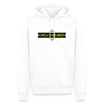 crew member - Men’s Premium Organic Hoodie - white - Front - Nico (187cm)