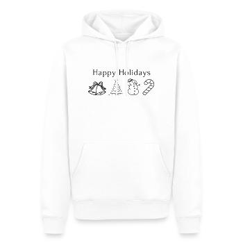 Happy Holidays - Männer Premium Bio Hoodie - Weiß - Vorne - Nico (187cm)