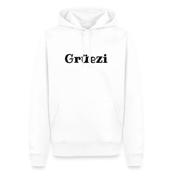 Grüezi - Schweiz - Switzerland - Swiss - Suisse - Männer Premium Bio Hoodie - Weiß - Vorne - Nico (187cm)