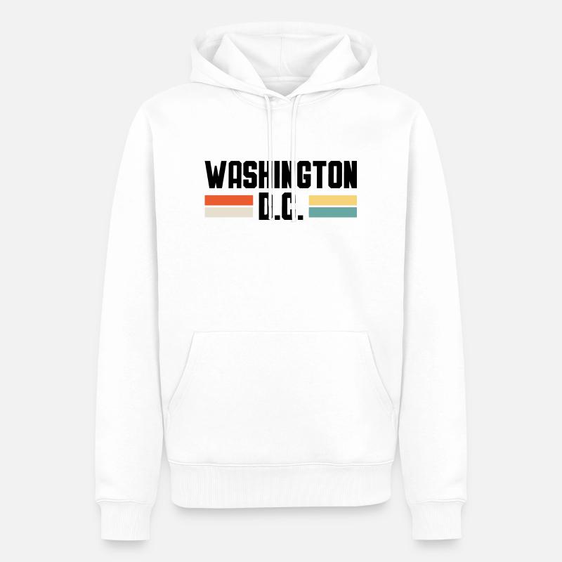 WASHINGTON DC - Männer Premium Bio Hoodie - Weiß