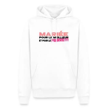 mariée humour - Sweat à capuche Premium bio Homme - blanc - Devant - Nico (187cm)