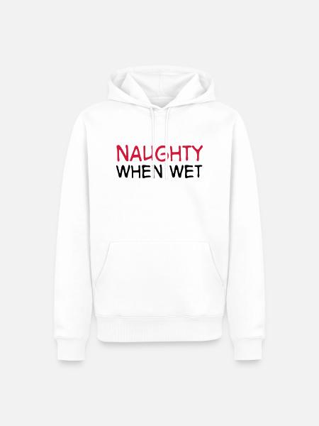 2541614 15549878 natation - Sweat à capuche Premium bio Homme - blanc