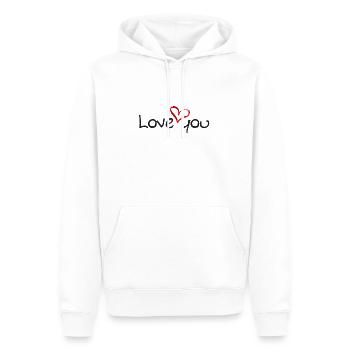 love you - Männer Premium Bio Hoodie - Weiß - Vorne - Nico (187cm)
