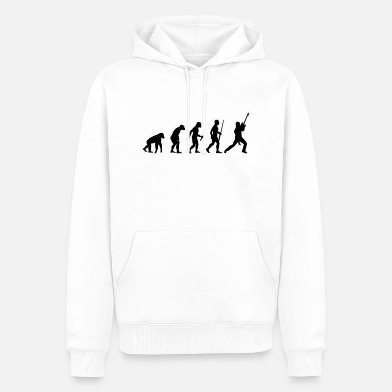 Évolution de l'électroguitare - Sweat à capuche Premium bio Homme - blanc