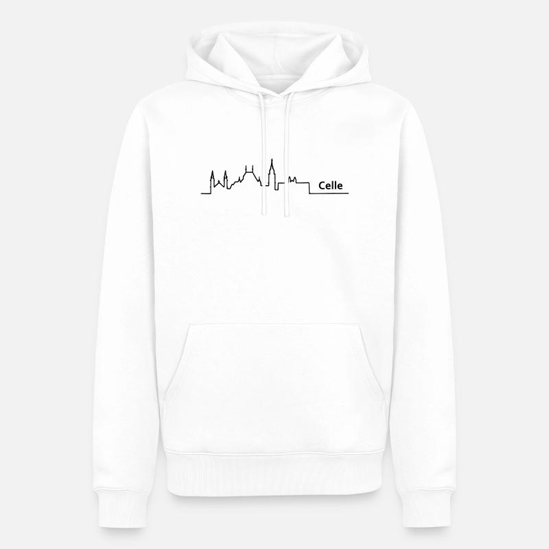 Celle horizon - Sweat à capuche Premium bio Homme - blanc