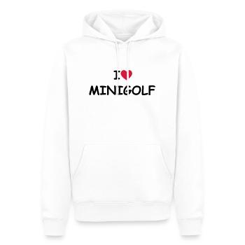 I love/heart Minigolf - Männer Premium Bio Hoodie - Weiß - Vorne - Nico (187cm)