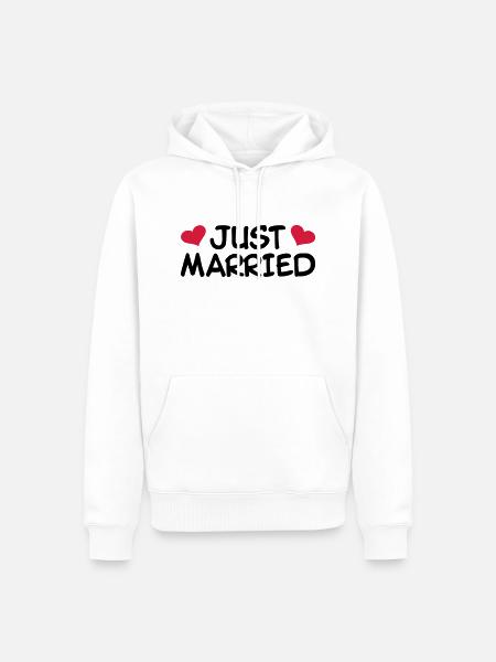 Just Married Wedding - Men’s Premium Organic Hoodie - white