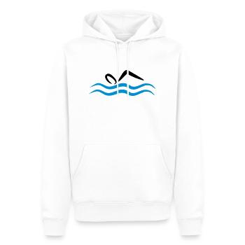 float - Men’s Premium Organic Hoodie - white - Front - Nico (187cm)