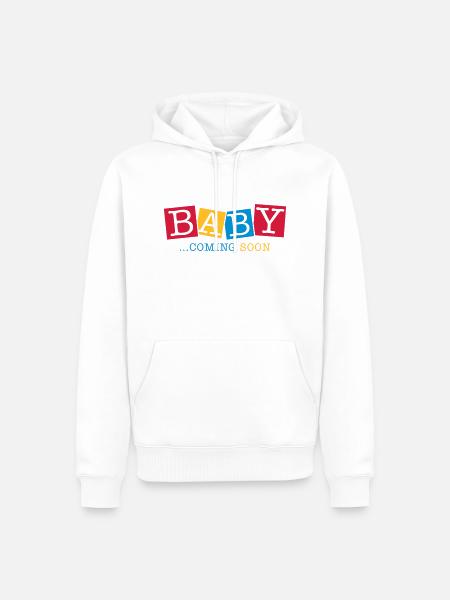 baby_coming_soon_ge3 - Sweat à capuche Premium bio Homme - blanc
