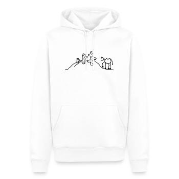 Kamel & Kaktus - Männer Premium Bio Hoodie - Weiß - Vorne - Nico (187cm)