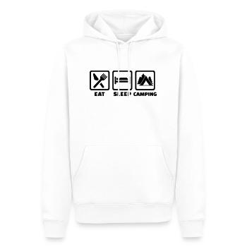 Eat Sleep Camping - Sweat à capuche Premium bio Homme - blanc - Devant - Nico (187cm)