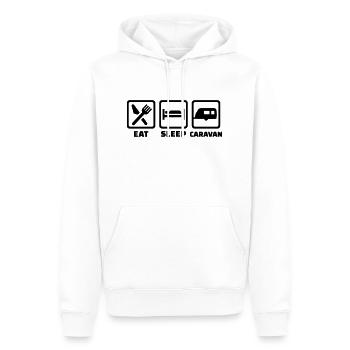 Eat Sleep Caravan - Sweat à capuche Premium bio Homme - blanc - Devant - Nico (187cm)