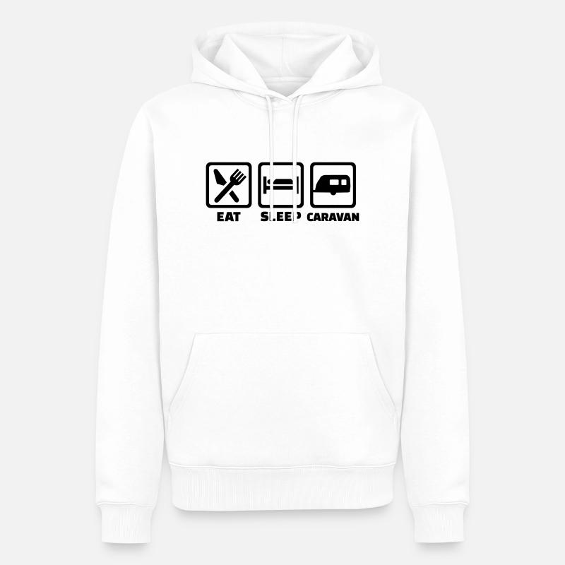 Caravan - Männer Premium Bio Hoodie - Weiß