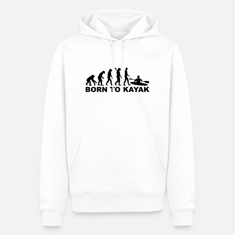 Evolution Kayak - Sweat à capuche Premium bio Homme - blanc