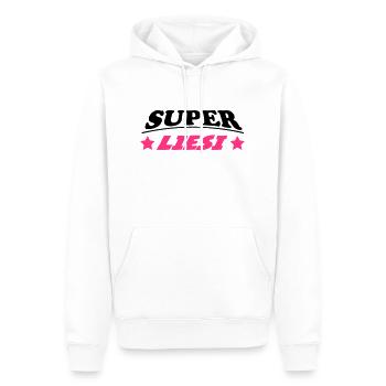 Super liesi - Sweat à capuche Premium bio Homme - blanc - Devant - Nico (187cm)