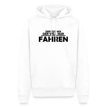 der tut nix, der will nur fahren - Männer Premium Bio Hoodie - Weiß - Vorne - Nico (187cm)