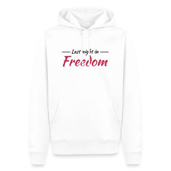 Last night in freedom - Männer Premium Bio Hoodie - Weiß - Vorne - Nico (187cm)