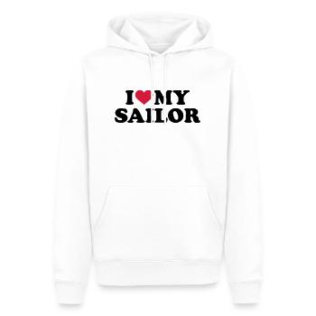 Matrose - Männer Premium Bio Hoodie - Weiß - Vorne - Nico (187cm)
