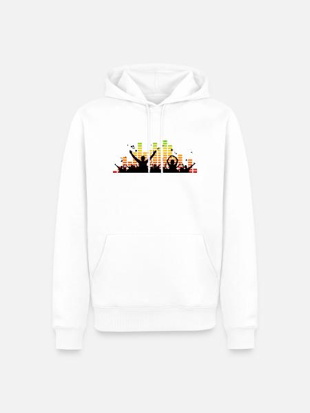 Menschen - Konzert Festival - Männer Premium Bio Hoodie - Weiß
