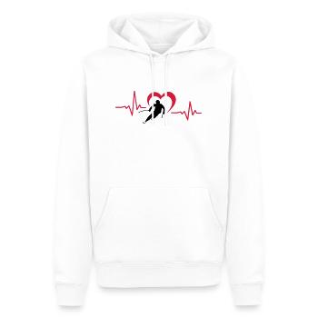 Winter - Skifahrer Herz - Männer Premium Bio Hoodie - Weiß - Vorne - Nico (187cm)