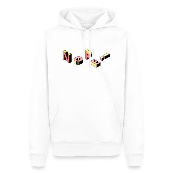 Non - Sweat à capuche Premium bio Homme - blanc - Devant - Nico (187cm)