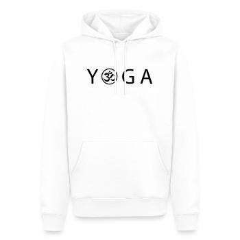 YOGA OM - Männer Premium Bio Hoodie - Weiß - Vorne - Nico (187cm)