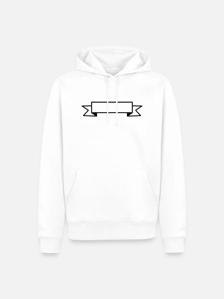 Bannière ruban blanc - Sweat à capuche Premium bio Homme - blanc