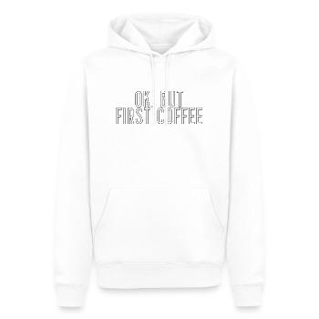 ok premier café café disant police petit déjeuner - Sweat à capuche Premium bio Homme - blanc - Devant - Nico (187cm)
