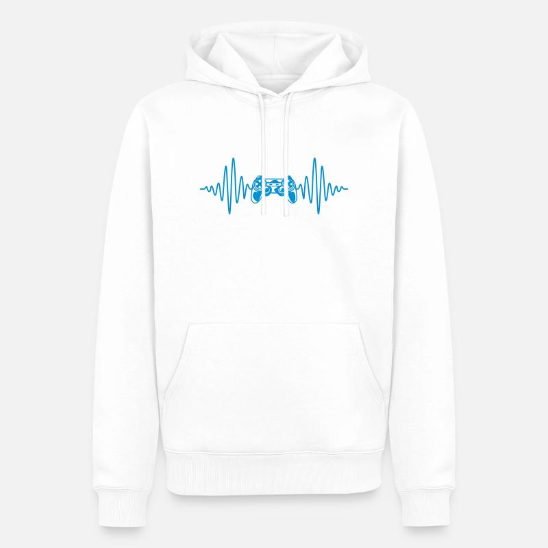 Frequenz Konsole Retro Controller - Männer Premium Bio Hoodie - Weiß