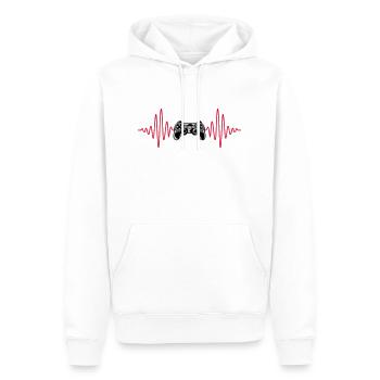Puls Konsole Retro Controller - Männer Premium Bio Hoodie - Weiß - Vorne - Nico (187cm)