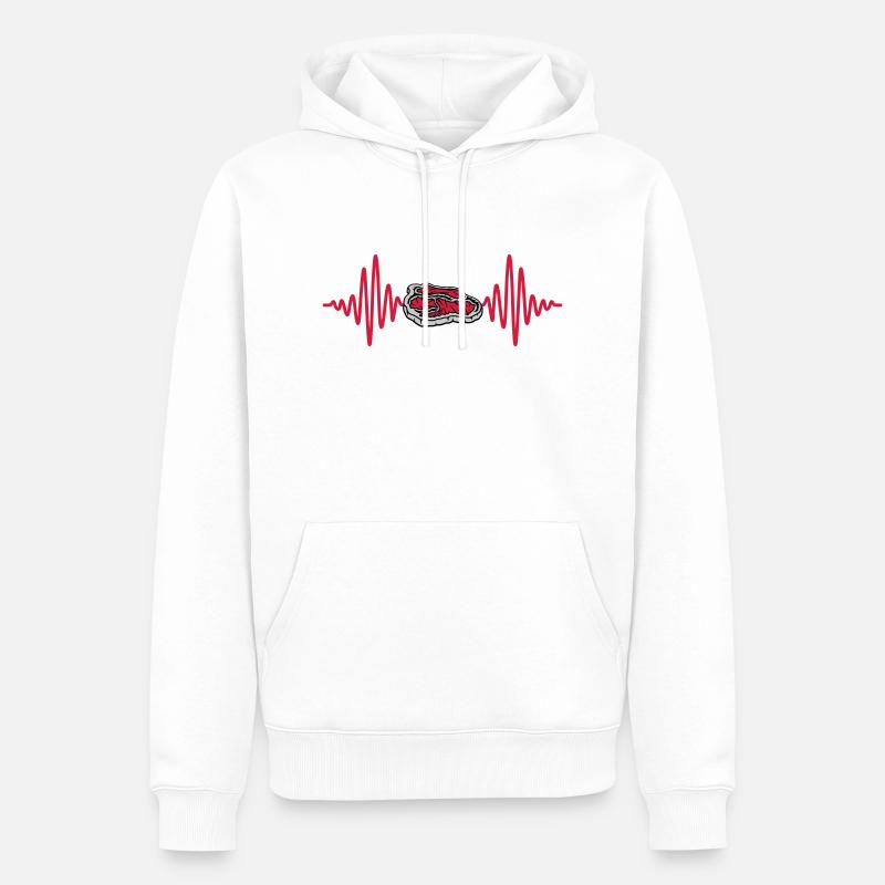 Puls Steak Grillmeister Barbecue - Sweat à capuche Premium bio Homme - blanc
