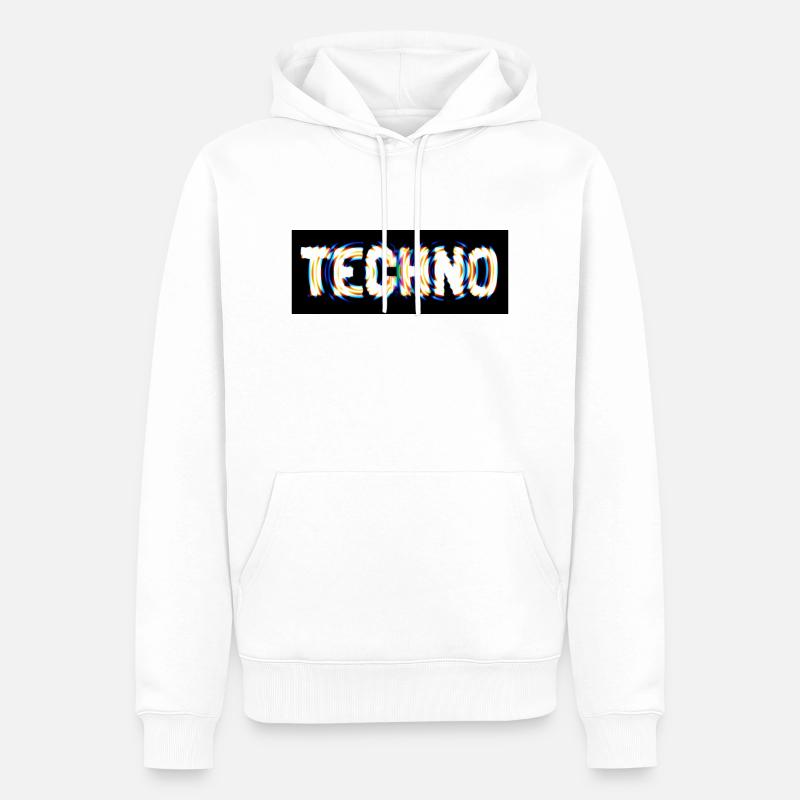 Techno - Sweat à capuche Premium bio Homme - blanc