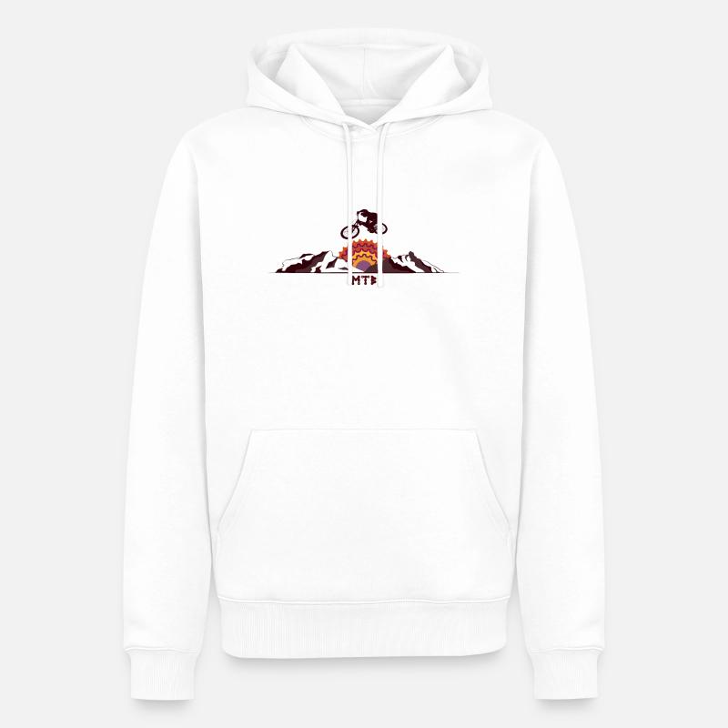 mountain cogs biker - Männer Premium Bio Hoodie - Weiß