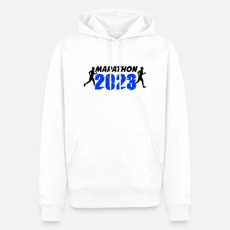 Marathon 2023 - Männer Premium Bio Hoodie - Weiß