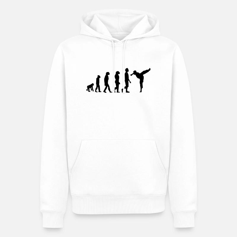 Art martiaux évolution - Sweat à capuche Premium bio Homme - blanc