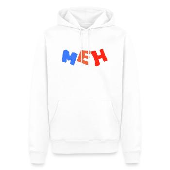 meh - Men’s Premium Organic Hoodie - white - Front - Nico (187cm)