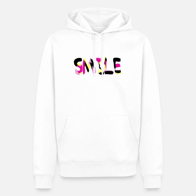 SMILE Statement - Männer Premium Bio Hoodie - Weiß